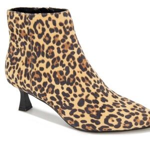 Reaction Kenneth Cole Kitten Heel Leopard Print Ankle Boots